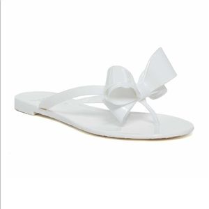 Dizzy Pool Slides | Bow Sandals | White SZ 9